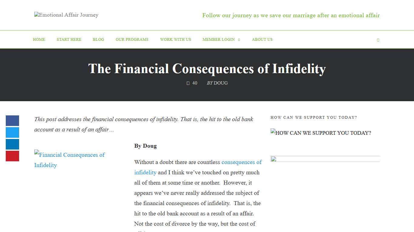 The Financial Consequences of Infidelity - A Real Life Example