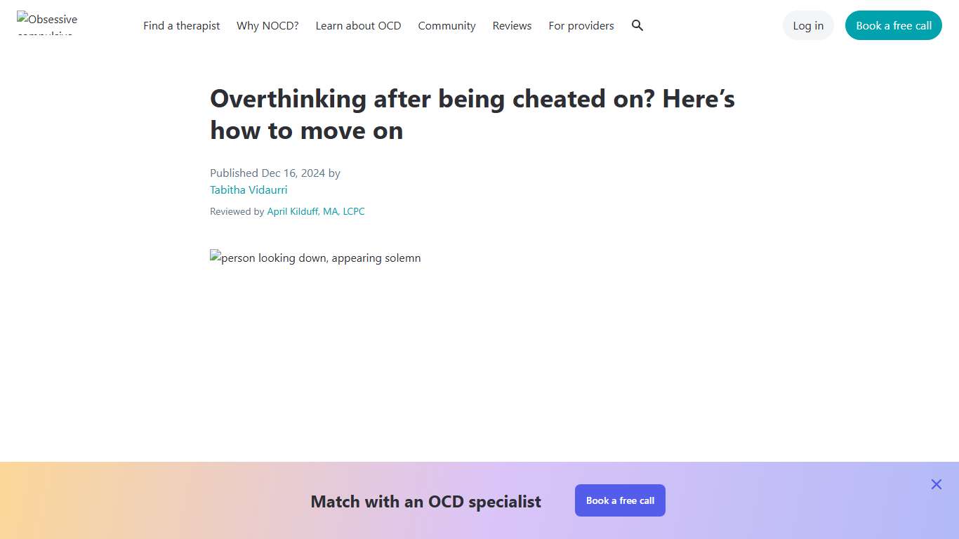 Overthinking after being cheated on? Here’s how to move on | NOCD