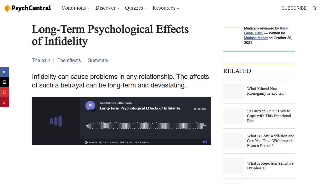 Long-Term Psychological Effects of Infidelity: What the Research Says