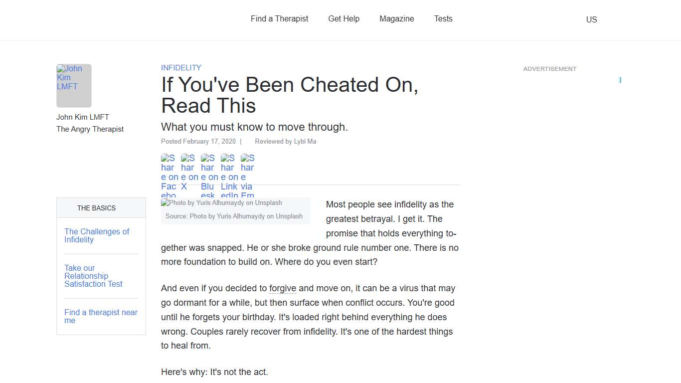 If You've Been Cheated On, Read This | Psychology Today